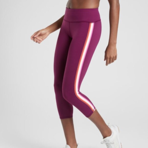 Athleta‎ Contender Striped Tux Capri Leggings XS - Picture 2 of 8